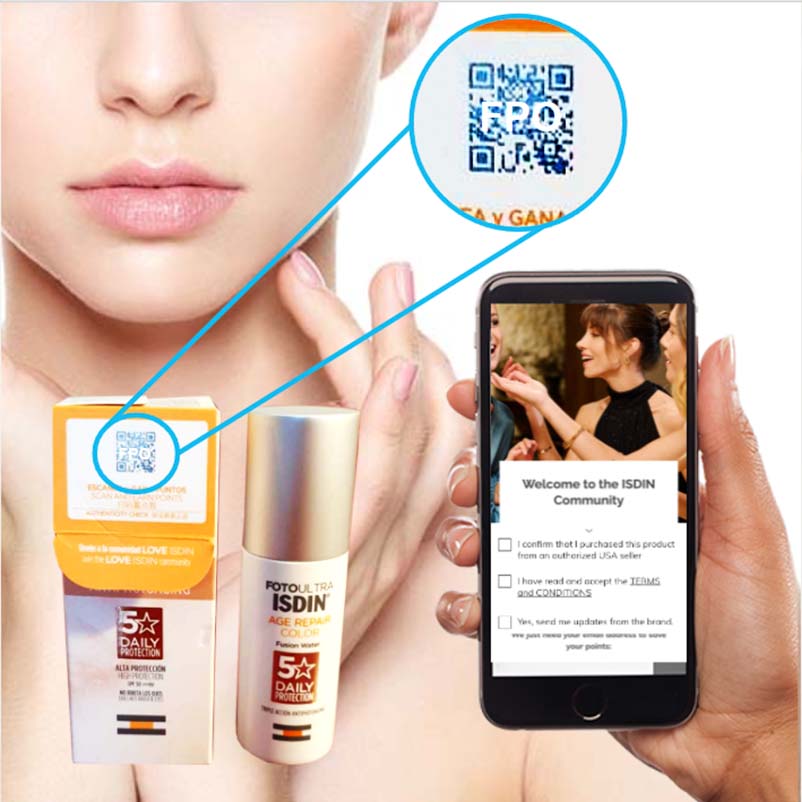 Des codes QR pour les campagnes de marketing : comment ISDIN utilise des emballages connectés pour ses produits de soin pour la peau.